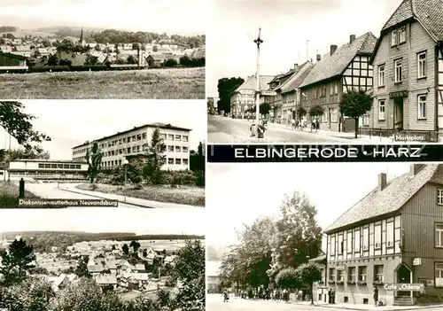 AK / Ansichtskarte Elbingerode_Harz Stadtpanorama Marktplatz Diakonissenmutterhaus Neuvandsburg Cafe Odette Elbingerode Harz