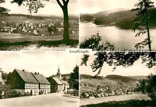 AK / Ansichtskarte Sosa_Erzgebirge Panorama Ortspartien Sosa Erzgebirge