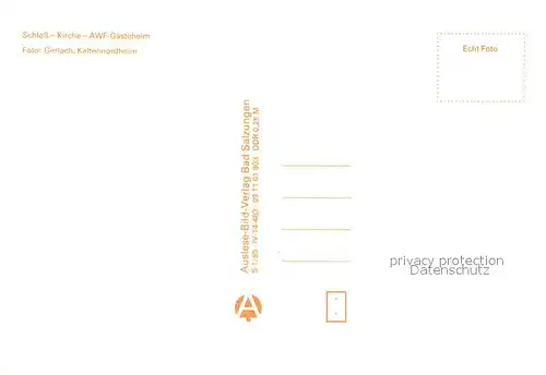 AK / Ansichtskarte Kaltennordheim Panorama Schloss Kirche AWF Gaesteheim Kaltennordheim