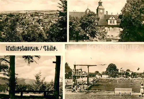 AK / Ansichtskarte Waltershausen_Gotha Panorama Heimatmuseum Grosser Inselsberg Schwimmbad Waltershausen Gotha
