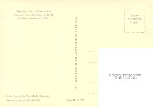 AK / Ansichtskarte Freiberg_Sachsen Blick vom Turm der Kirche St Jacobi mit Dom Freiberg Sachsen