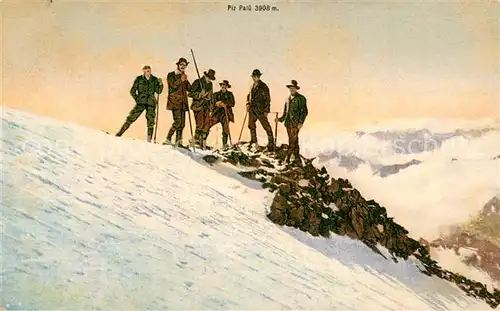 AK / Ansichtskarte Piz_Palue Gipfel Bergsteiger Alpen Piz_Palue