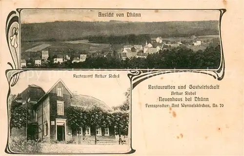 AK / Ansichtskarte Dhuenn_Wermelskirchen Panorama Restaurant Arthur Siebel Dhuenn Wermelskirchen