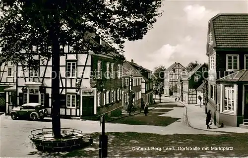 AK / Ansichtskarte Dhuenn_Wermelskirchen Dorfstrasse mit Marktplatz Dhuenn Wermelskirchen