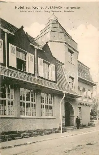 AK / Ansichtskarte Auerbach_Bergstrasse Hotel zur Krone Feldpostkarte Auerbach_Bergstrasse