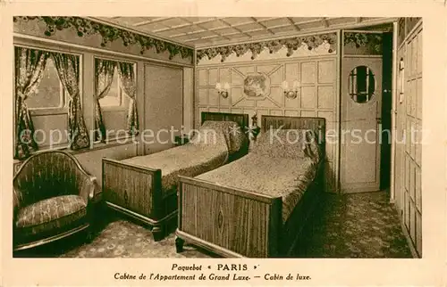 AK / Ansichtskarte Dampfer_Oceanliner PARIS Cabin de lux 