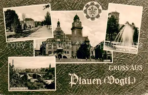 AK / Ansichtskarte Plauen__Vogtland Leninplatz Friedrich Ebert Bruecke Rathaus Platz der Roten Armee 