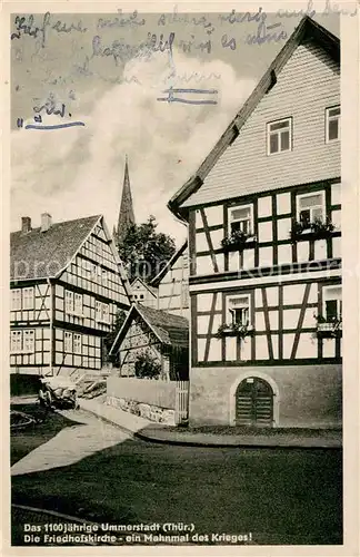 AK / Ansichtskarte Ummerstadt Friedhofskirche Fachwerkhaeuser Ummerstadt