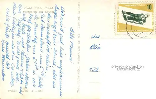 AK / Ansichtskarte Suhl_Thueringer_Wald Partie an der Lauter Suhl_Thueringer_Wald