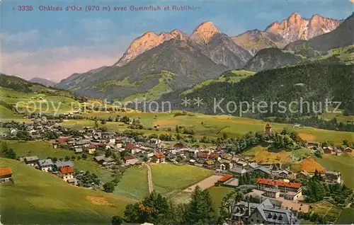 AK / Ansichtskarte Chateau d_Oex avec Gummfluh et Rublihorn Alpes Chateau d Oex