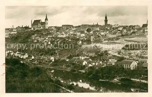 AK / Ansichtskarte Znaim_CZ Stadtpanorama mit Donau 