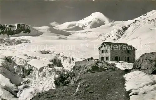 AK / Ansichtskarte Saas Fee Berggasthaus Langefluh Allalinhorn Feegletscher Walliser Alpen Saas Fee