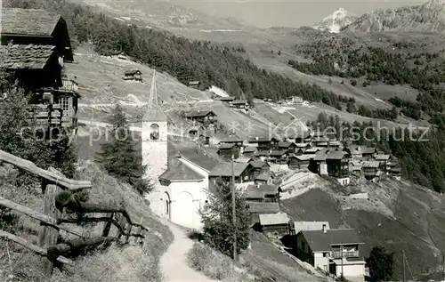 AK / Ansichtskarte Chandolin_VS Dorfansicht mit Kirche Alpen Chandolin VS