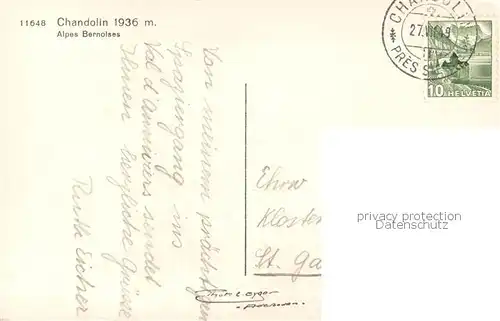 AK / Ansichtskarte Chandolin_VS Vue panoramique Alpes Bernoises Chandolin VS