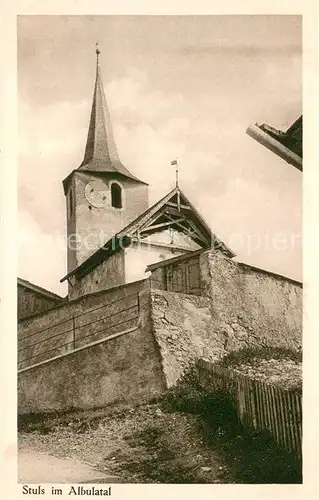 AK / Ansichtskarte Stuls_Albula_GR Dorfpartie mit Kirche Serie VIII Kirchen und Kapellen in Graubuenden 