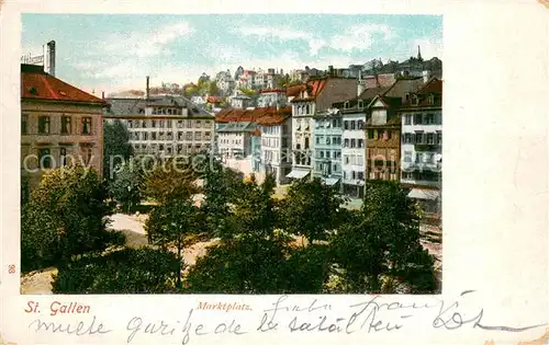 AK / Ansichtskarte St_Gallen_SG Marktplatz St_Gallen_SG