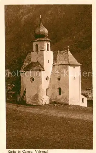 AK / Ansichtskarte Campo_GR Kirche im Valsertal Serie IX Kirchen und Kapellen in Graubuenden  Campo_GR