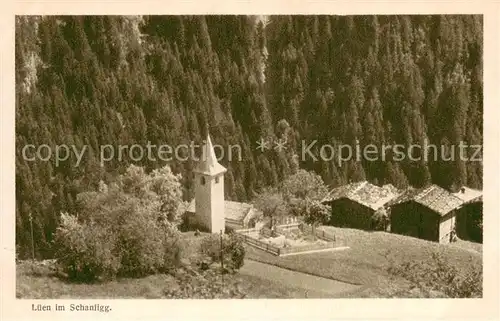 AK / Ansichtskarte Lueen_GR Kirche Serie 35 Kirchen und Kapellen in Graubuenden Schweizer Heimatschutz Postkarten 