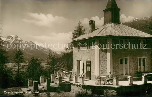 AK / Ansichtskarte Crestalta_Silvaplana_GR Gaststaette Elite Bromsilber 