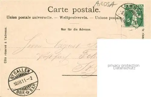 AK / Ansichtskarte Inner_Arosa Bergdorf mit Kirche Winterlandschaft Alpen Inner Arosa