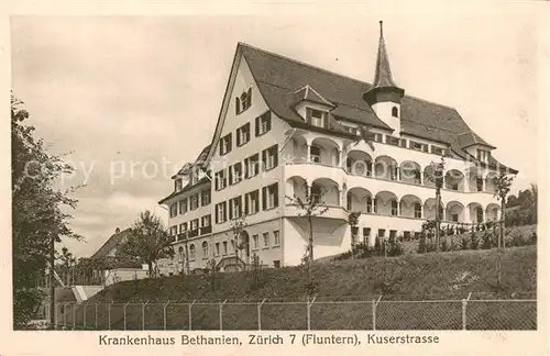 AK / Ansichtskarte Fluntern_Zuerich Krankenhaus Bethanien 