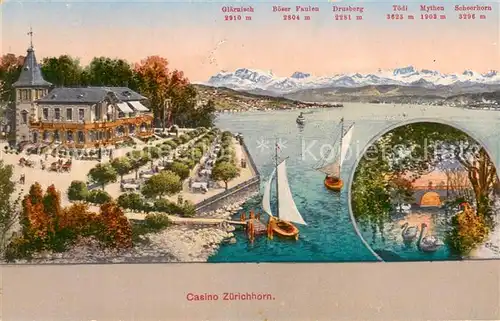 AK / Ansichtskarte Zuerich_ZH Casino Zuerichhorn Zuerichsee Alpenkette Zuerich_ZH