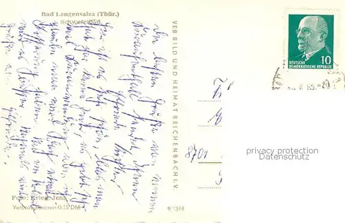 AK / Ansichtskarte Bad_Langensalza Schwefelbad Bad_Langensalza