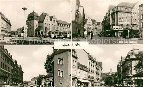 AK / Ansichtskarte Aue_Aachen Stalinplatz Rathaus Poststrasse Strasse der Befreiung Aue_Aachen