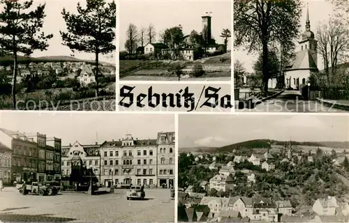 AK / Ansichtskarte Sebnitz Berggaststaette Ungerberg Kirche Marktplatz Panorama Sebnitz