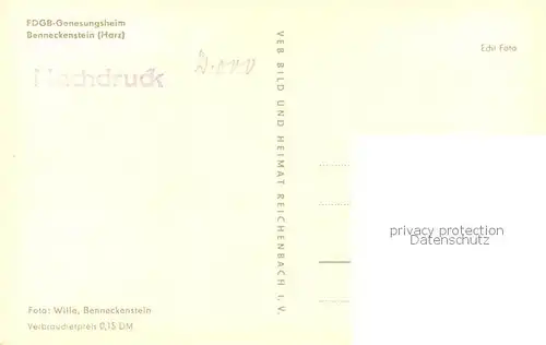 AK / Ansichtskarte Benneckenstein_Harz FDGB Genesungsheim Benneckenstein_Harz
