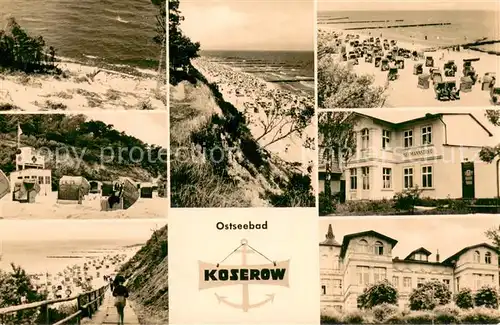 AK / Ansichtskarte Koserow_Ostseebad_Usedom Strandpartien Seemannstreu Heim Hotel Koserow_Ostseebad_Usedom