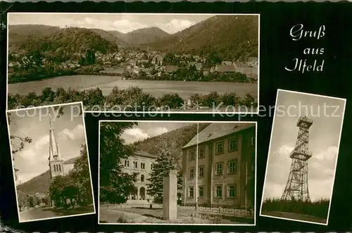 AK / Ansichtskarte Ilfeld_Suedharz Panorama Kirche Teilansicht Aussichtsturm Ilfeld Suedharz