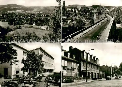 AK / Ansichtskarte Saalfeld_Saale Saalebruecke Konsum Gaststaette Kulmberg Hotel Zapfe Saalfeld_Saale