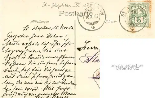 AK / Ansichtskarte St_Stephan_BE Kirche Zeichnung St_Stephan_BE