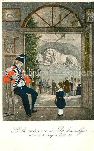AK / Ansichtskarte Luzern__LU A la memoire des Gardes suisses Monument erige a Lucerne 