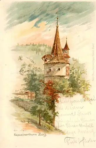 AK / Ansichtskarte Zug__ZG Kapuzinerthurm Kuenstlerkarte 