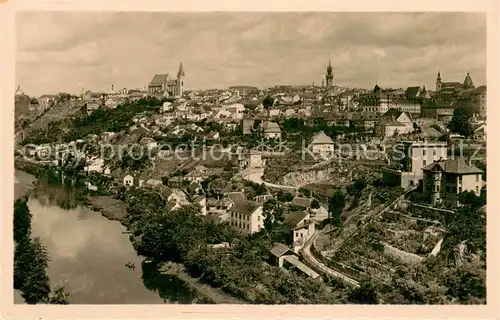 AK / Ansichtskarte Znaim_CZ Panorama an der Thaya 