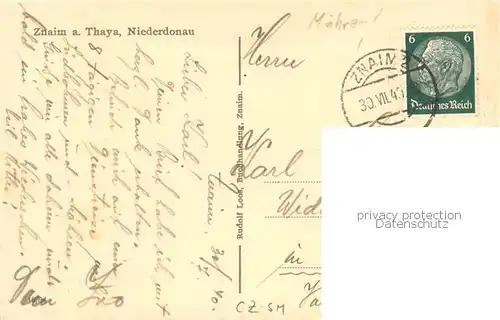 AK / Ansichtskarte Znaim_CZ Panorama an der Thaya 