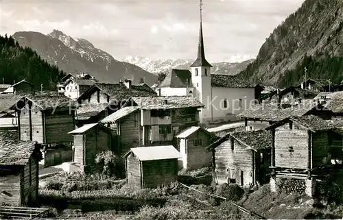 AK / Ansichtskarte Blatten__VS Ortspartie mit Fauhorn Mattwaldhorn Mischabel 