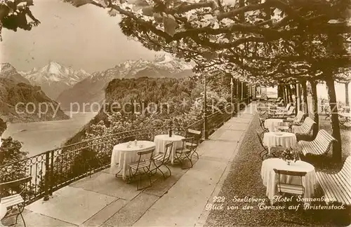 AK / Ansichtskarte Seelisberg_UR Hotel Sonnenberg Terrasse Bristenstockblick Seelisberg UR