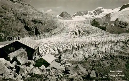 Bovalhuette mit Persgletscher Panorama Bovalhuette