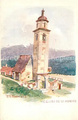 St_Moritz_GR Eglise Kuenstlerkarte St_Moritz_GR