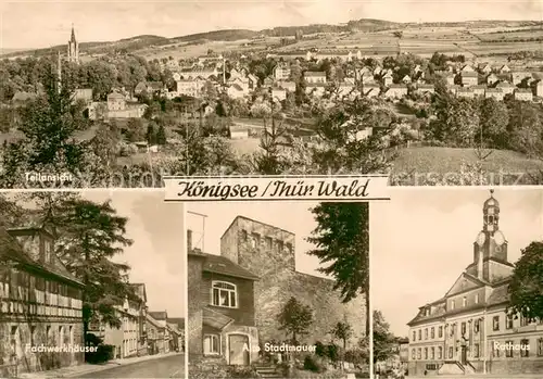 Koenigsee_Thueringen Panorama Fachwerkhaeuser Stadtmauer Rathaus Koenigsee Thueringen