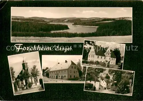 Forchheim_Erzgebirge Saidenbachtalsperre Kirche Gasthof Stadt Karlsbad Ehem Schloss Forchheim Erzgebirge