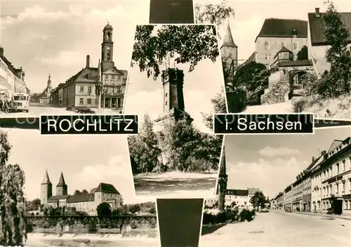 Rochlitz_Sachsen Rathaus Kirche Strassenpartie Rochlitz Sachsen