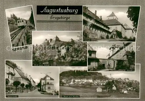 Augustusburg Drahtseilbahn Teilansicht Schloss Details Kirche Augustusburg