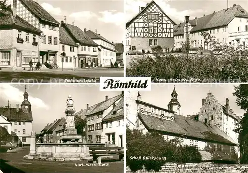 Roemhild Viehmarktplatz Hans Beimler Platz Karl Marx Platz Schloss Gluecksburg Roemhild