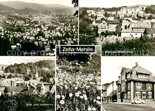 Zella Mehlis Panorama Krankenhaus Lerchenbergblick Gaststaette Stadt Suhl Zella Mehlis