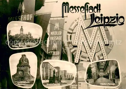 Leipzig Neues Rathaus Voelkerschlachtdenkmal Ringbebauung Maedler Passage Leipzig