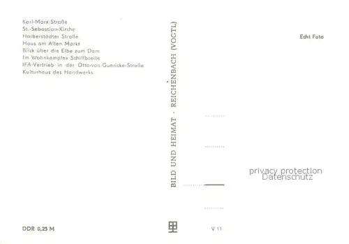 Magdeburg_Elbe Karl Marx Str St Sebastian Kirche Halberstaedter Str Haus am Alten Markt Wohnkomplex Schilfbreite Otto von Guericke Str Kulturhaus des Handwerks 